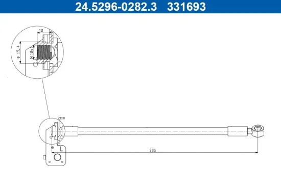 Bremsschlauch ATE 24.5296-0282.3 Bild Bremsschlauch ATE 24.5296-0282.3