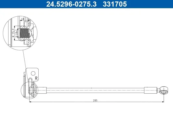 Bremsschlauch ATE 24.5296-0275.3 Bild Bremsschlauch ATE 24.5296-0275.3