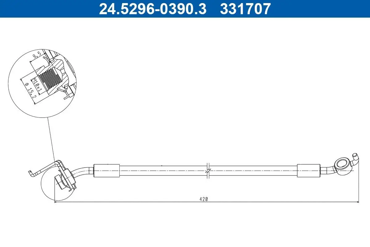 Bremsschlauch ATE 24.5296-0390.3 Bild Bremsschlauch ATE 24.5296-0390.3