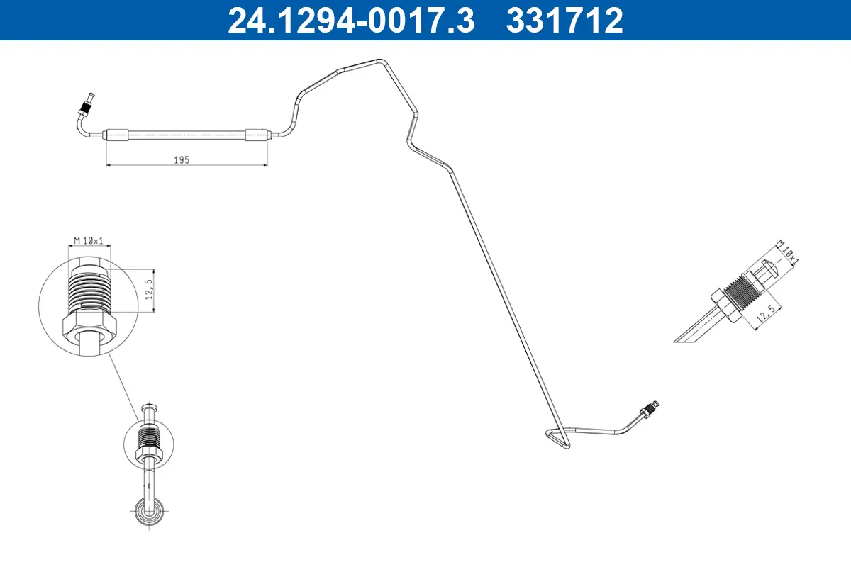 Bremsschlauch Hinterachse rechts ATE 24.1294-0017.3