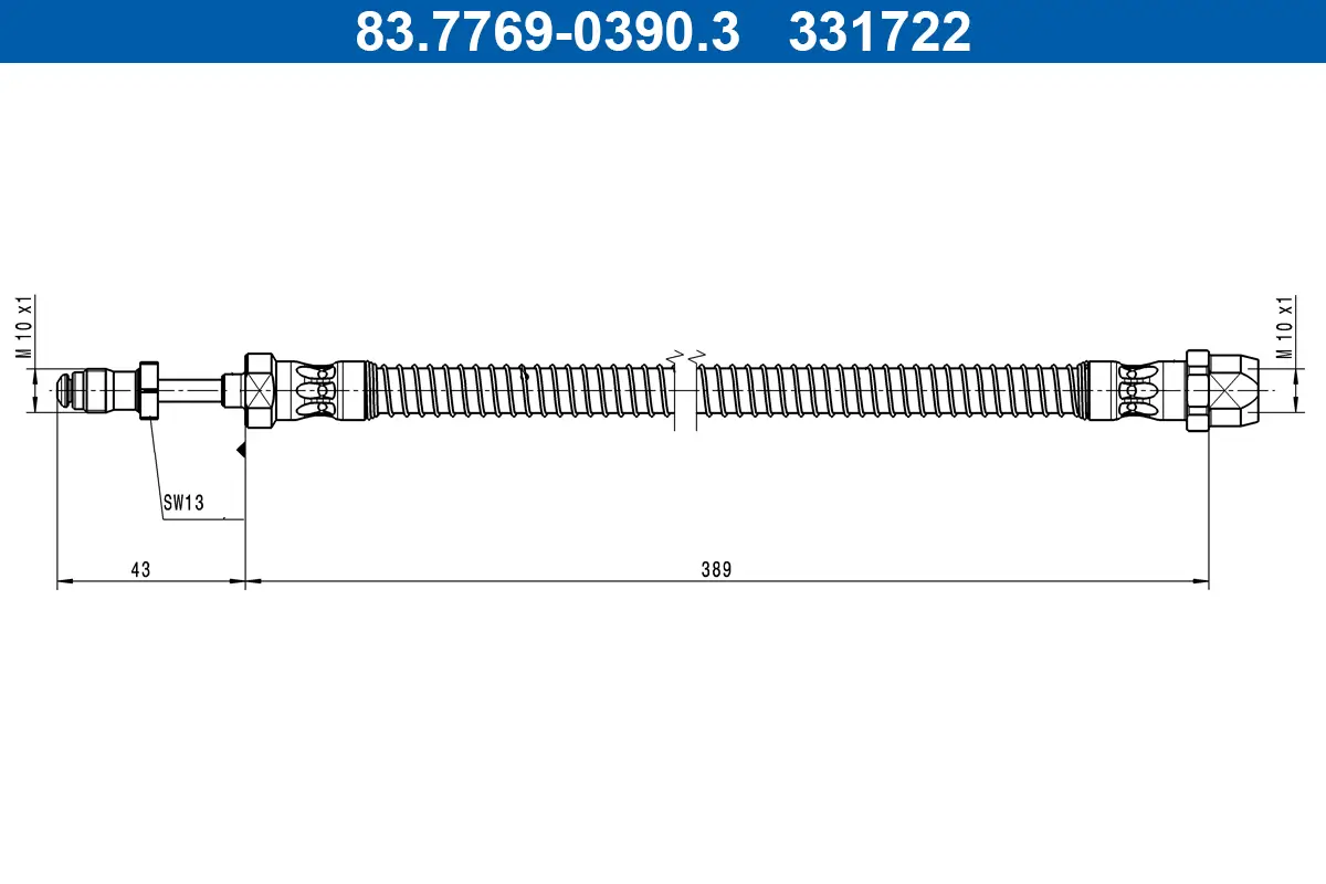Bremsschlauch Hinterachse Hinterachse ATE 83.7769-0390.3