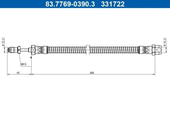 Bremsschlauch Hinterachse Hinterachse ATE 83.7769-0390.3 Bild Bremsschlauch Hinterachse Hinterachse ATE 83.7769-0390.3
