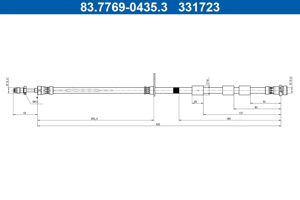 Bremsschlauch Vorderachse rechts ATE 83.7769-0435.3