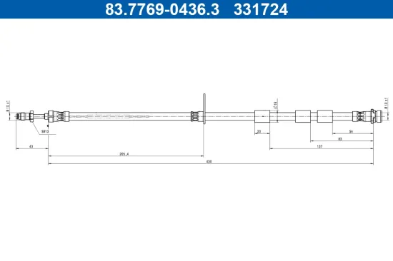 Bremsschlauch Vorderachse links ATE 83.7769-0436.3 Bild Bremsschlauch Vorderachse links ATE 83.7769-0436.3