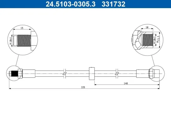 Bremsschlauch ATE 24.5103-0305.3 Bild Bremsschlauch ATE 24.5103-0305.3