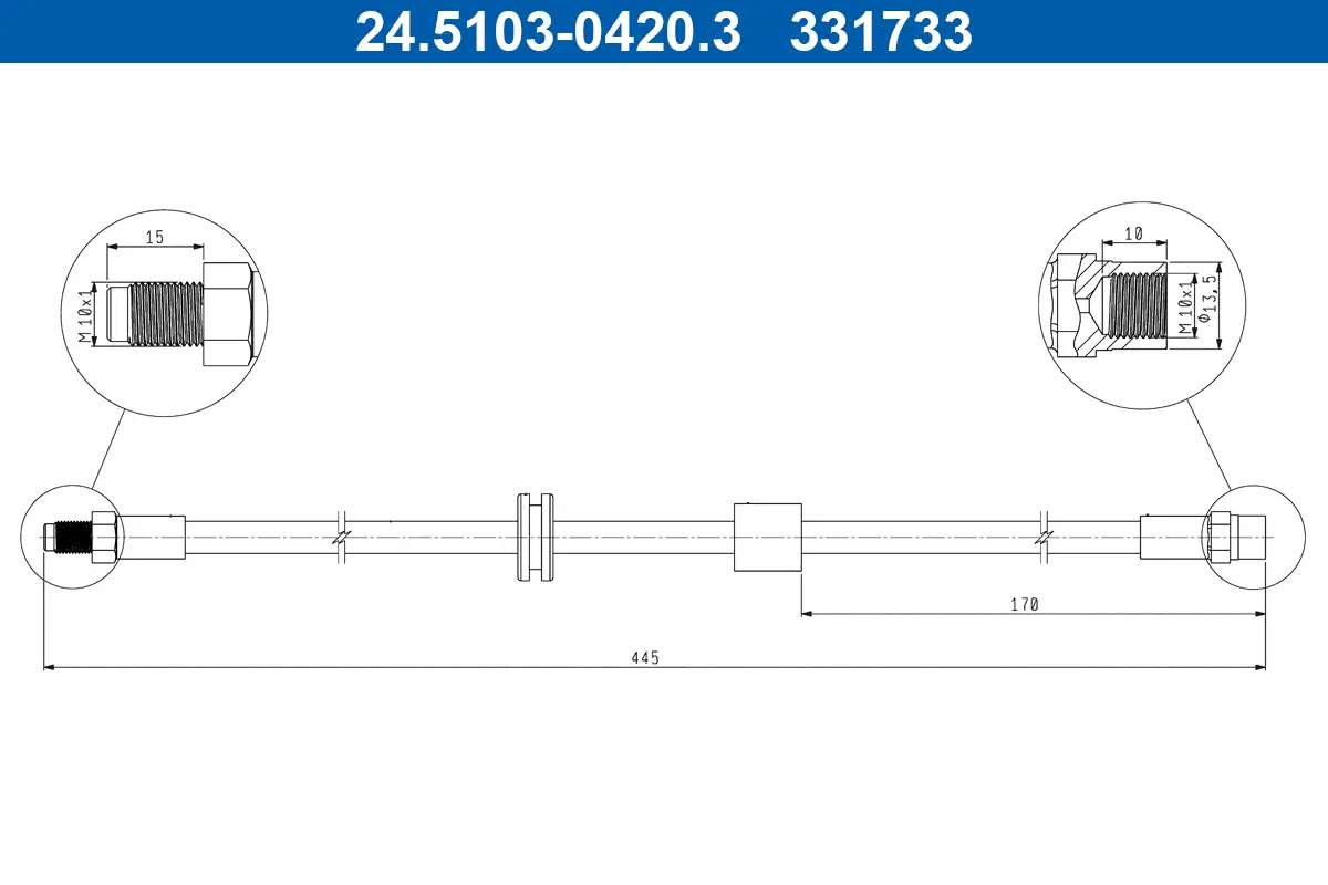 Bremsschlauch Vorderachse ATE 24.5103-0420.3