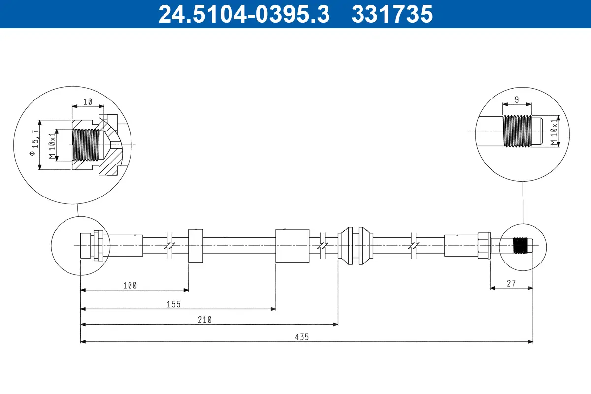 Bremsschlauch ATE 24.5104-0395.3