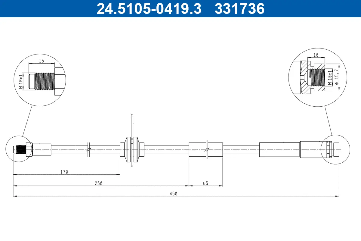 Bremsschlauch ATE 24.5105-0419.3 Bild Bremsschlauch ATE 24.5105-0419.3