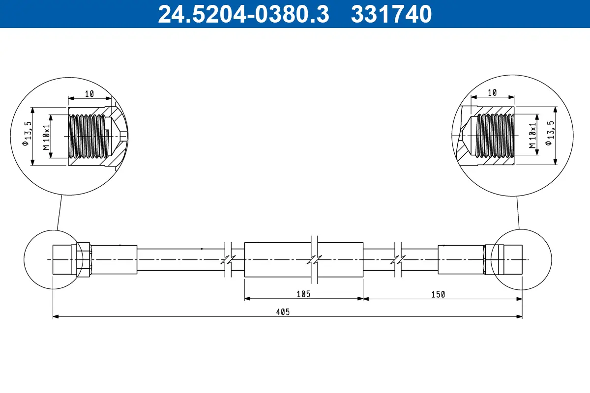 Bremsschlauch ATE 24.5204-0380.3