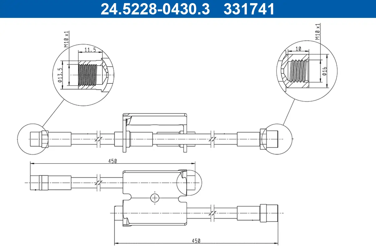 Bremsschlauch ATE 24.5228-0430.3