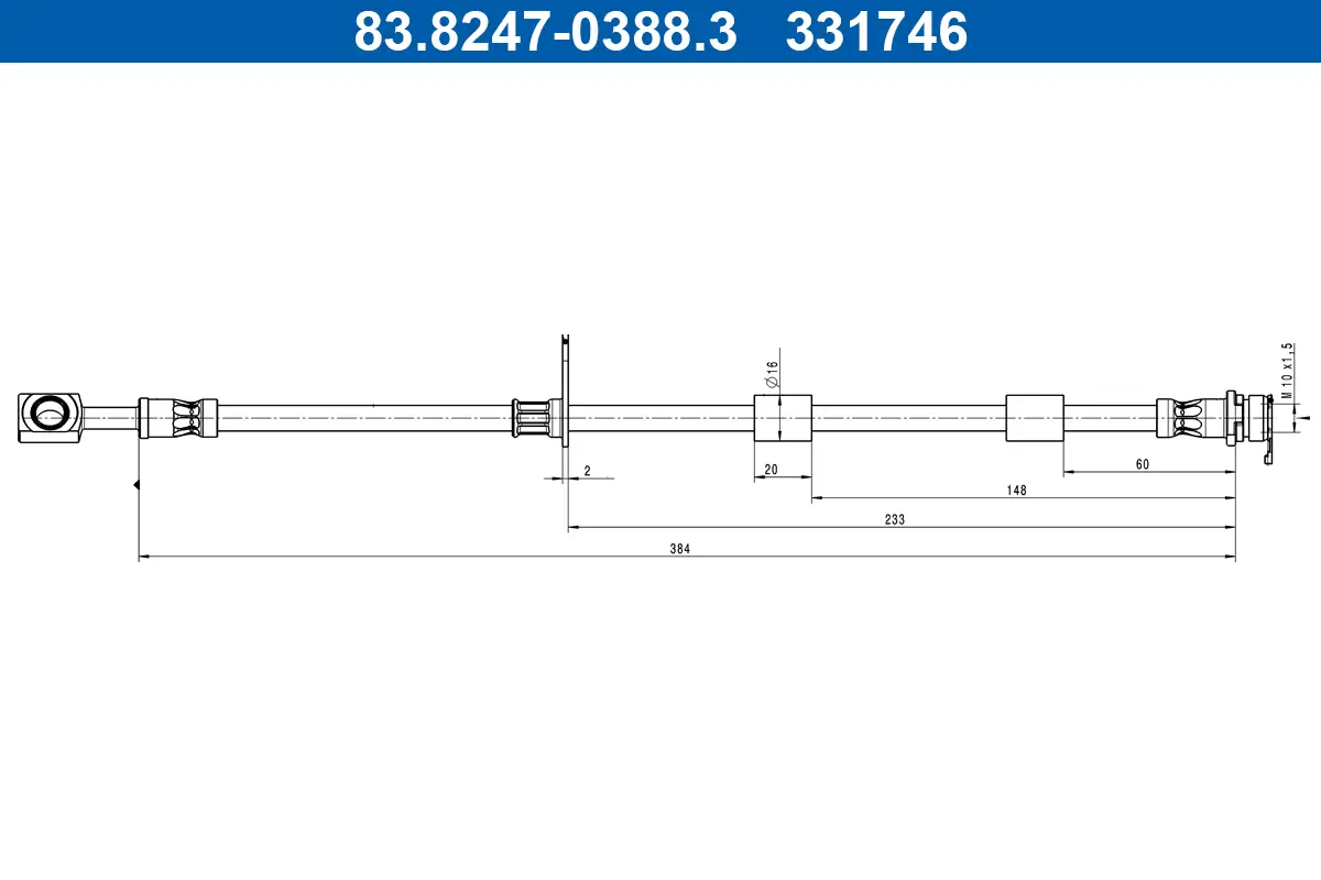 Bremsschlauch Vorderachse links ATE 83.8247-0388.3