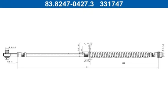 Bremsschlauch Vorderachse ATE 83.8247-0427.3 Bild Bremsschlauch Vorderachse ATE 83.8247-0427.3