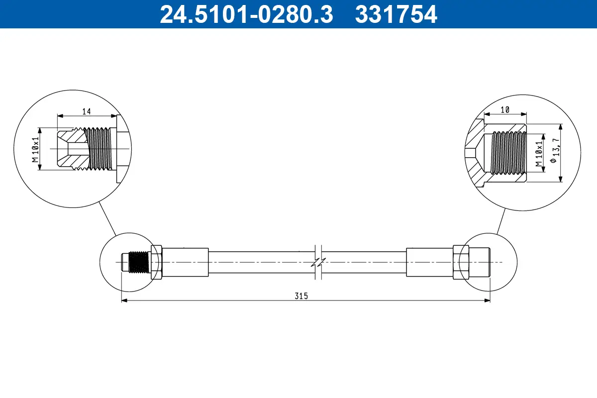 Bremsschlauch ATE 24.5101-0280.3