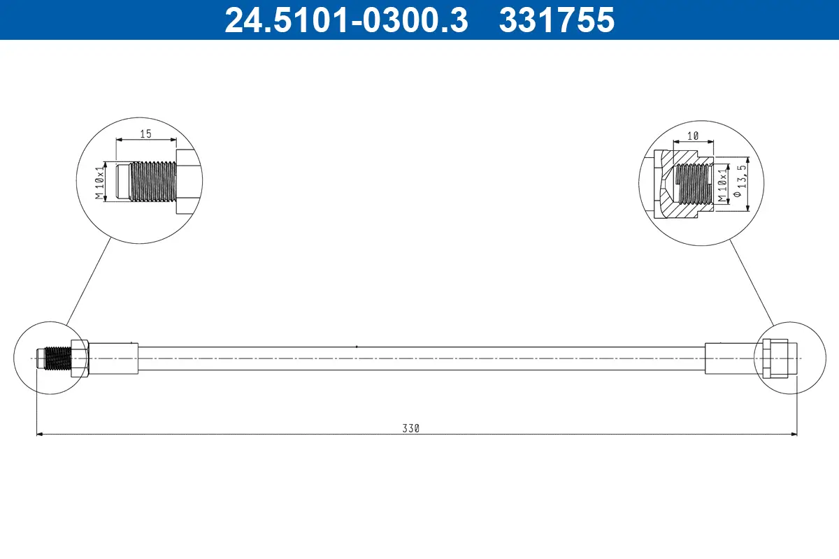 Bremsschlauch ATE 24.5101-0300.3