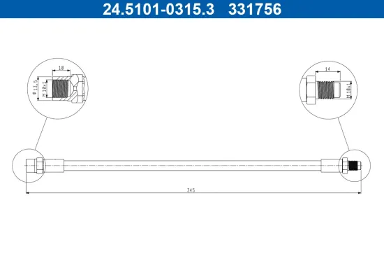 Bremsschlauch ATE 24.5101-0315.3 Bild Bremsschlauch ATE 24.5101-0315.3