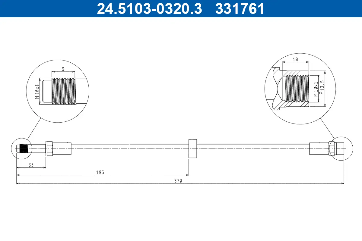 Bremsschlauch Vorderachse ATE 24.5103-0320.3