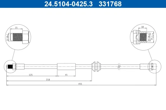 Bremsschlauch Hinterachse ATE 24.5104-0425.3 Bild Bremsschlauch Hinterachse ATE 24.5104-0425.3