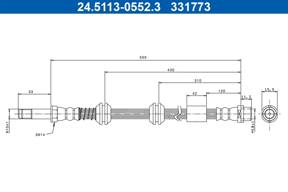 Bremsschlauch ATE 24.5113-0552.3