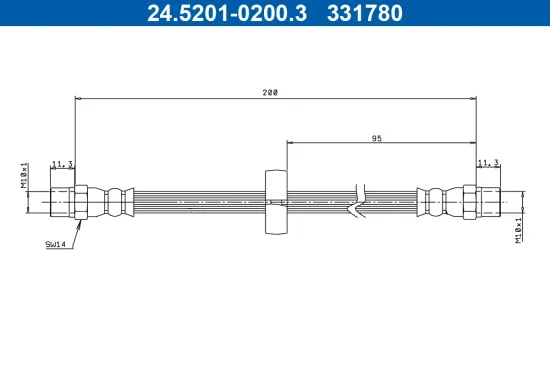 Bremsschlauch ATE 24.5201-0200.3 Bild Bremsschlauch ATE 24.5201-0200.3