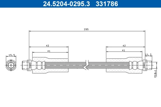 Bremsschlauch ATE 24.5204-0295.3 Bild Bremsschlauch ATE 24.5204-0295.3