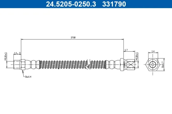 Bremsschlauch ATE 24.5205-0250.3 Bild Bremsschlauch ATE 24.5205-0250.3