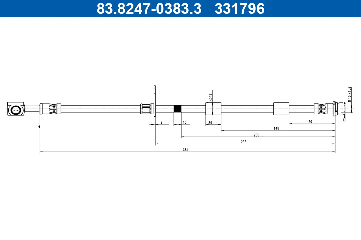 Bremsschlauch Vorderachse rechts ATE 83.8247-0383.3