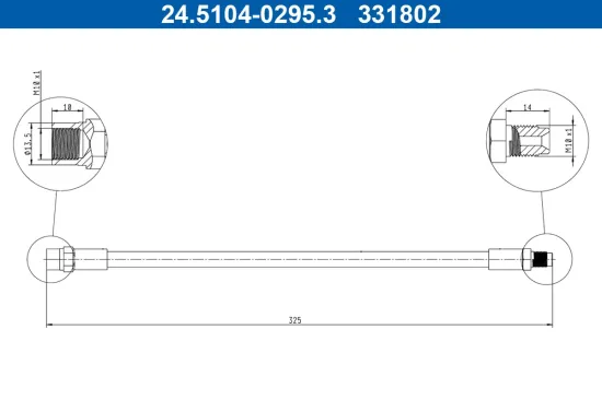 Bremsschlauch ATE 24.5104-0295.3 Bild Bremsschlauch ATE 24.5104-0295.3