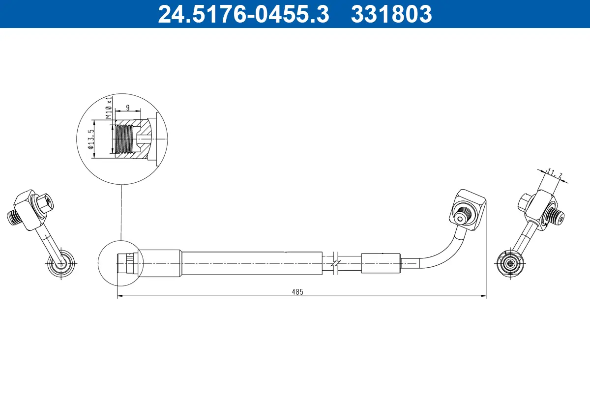 Bremsschlauch Hinterachse links ATE 24.5176-0455.3