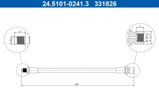 Bremsschlauch ATE 24.5101-0241.3 Bild Bremsschlauch ATE 24.5101-0241.3