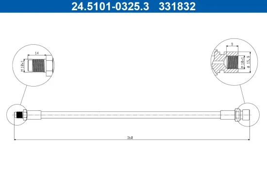 Bremsschlauch ATE 24.5101-0325.3 Bild Bremsschlauch ATE 24.5101-0325.3