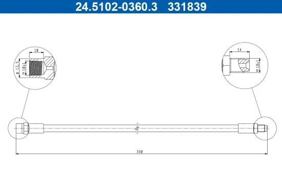 Bremsschlauch ATE 24.5102-0360.3 Bild Bremsschlauch ATE 24.5102-0360.3