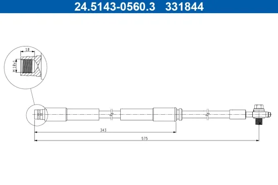 Bremsschlauch Vorderachse ATE 24.5143-0560.3 Bild Bremsschlauch Vorderachse ATE 24.5143-0560.3