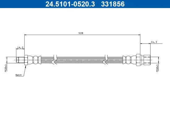Bremsschlauch Hinterachse ATE 24.5101-0520.3 Bild Bremsschlauch Hinterachse ATE 24.5101-0520.3
