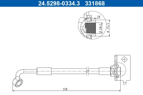 Bremsschlauch Vorderachse links ATE 24.5298-0334.3 Bild Bremsschlauch Vorderachse links ATE 24.5298-0334.3