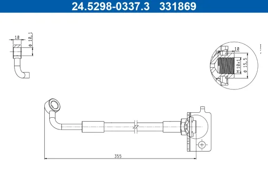 Bremsschlauch Vorderachse rechts ATE 24.5298-0337.3 Bild Bremsschlauch Vorderachse rechts ATE 24.5298-0337.3