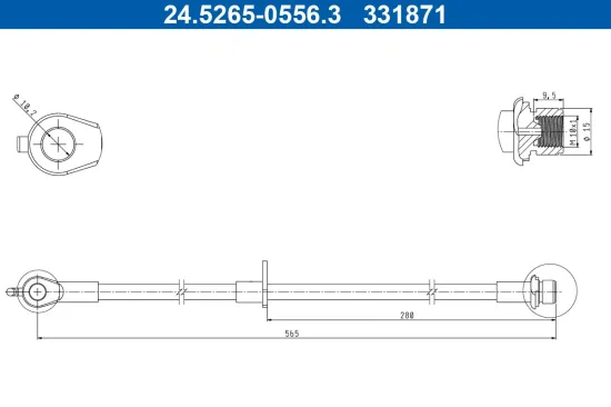Bremsschlauch Vorderachse links ATE 24.5265-0556.3 Bild Bremsschlauch Vorderachse links ATE 24.5265-0556.3