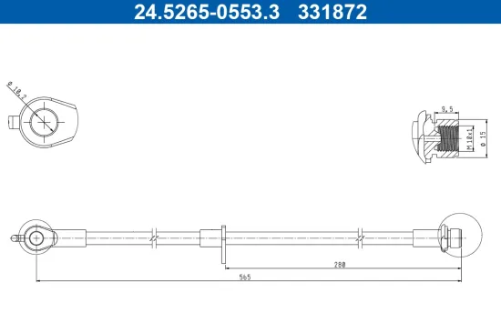 Bremsschlauch Vorderachse rechts ATE 24.5265-0553.3 Bild Bremsschlauch Vorderachse rechts ATE 24.5265-0553.3