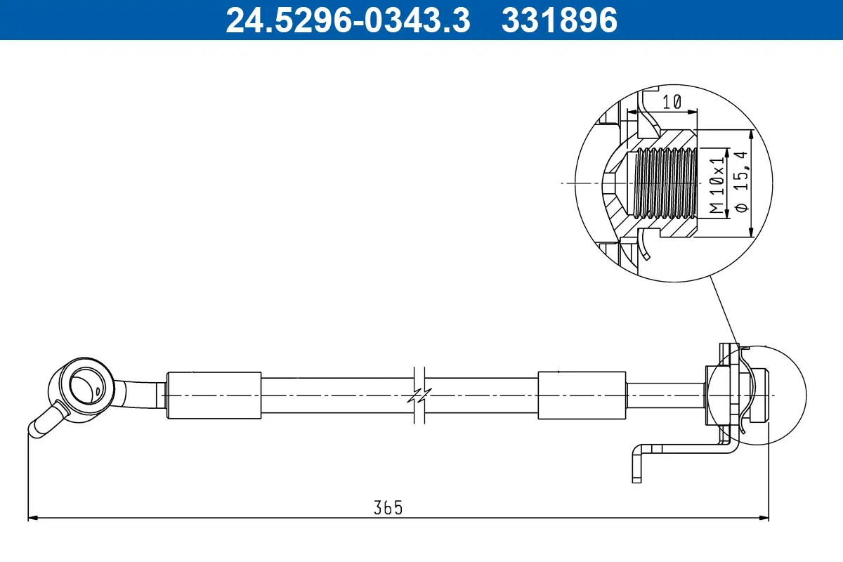 Bremsschlauch Hinterachse links ATE 24.5296-0343.3