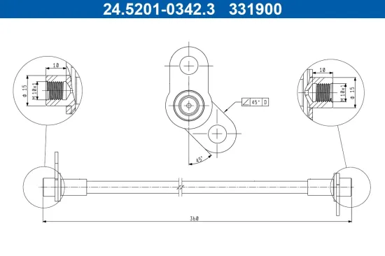 Bremsschlauch ATE 24.5201-0342.3 Bild Bremsschlauch ATE 24.5201-0342.3