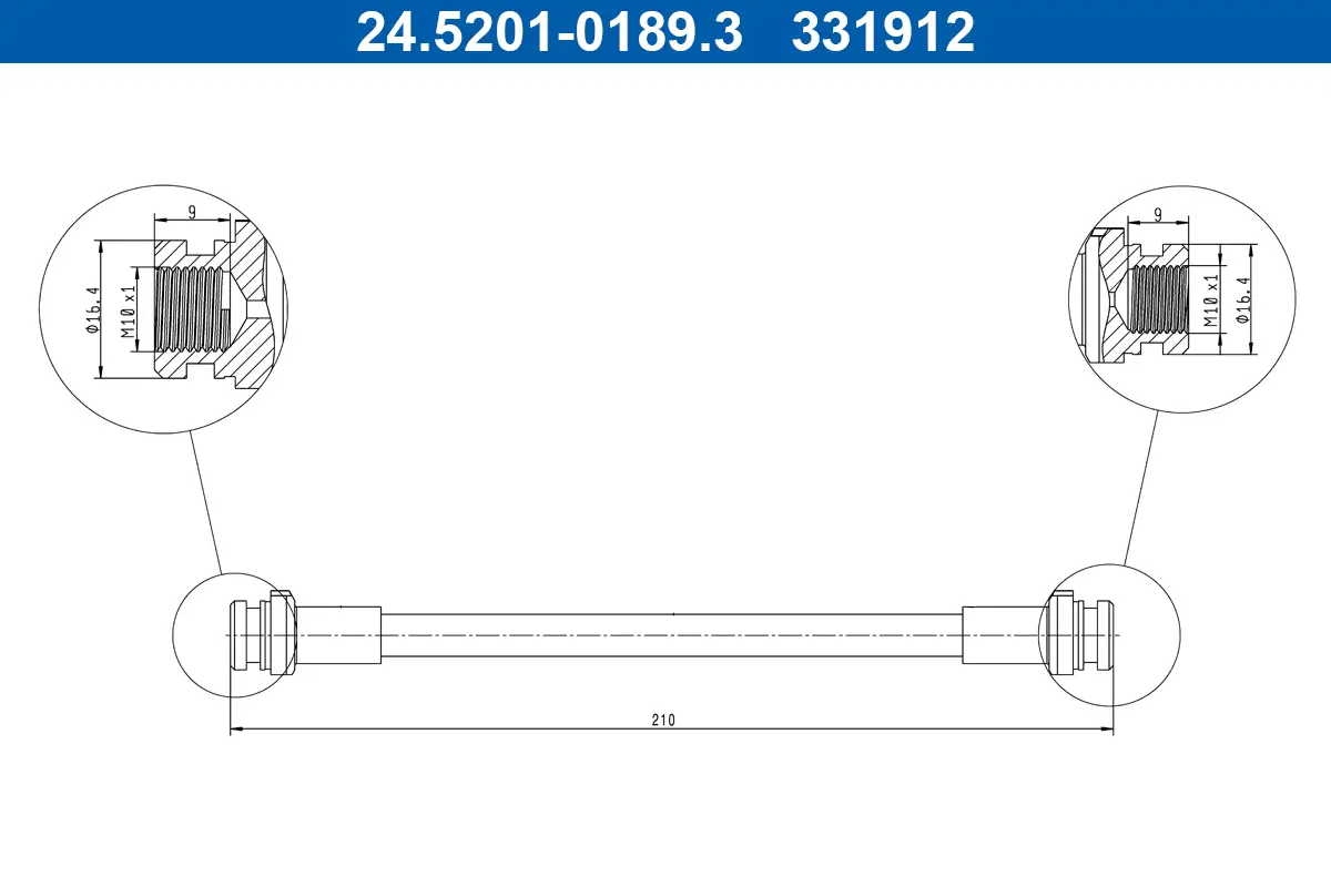 Bremsschlauch ATE 24.5201-0189.3