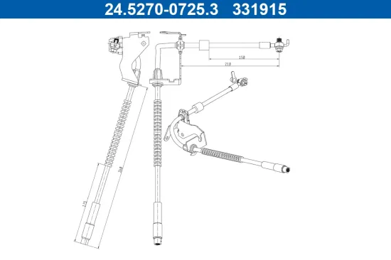 Bremsschlauch Vorderachse links ATE 24.5270-0725.3 Bild Bremsschlauch Vorderachse links ATE 24.5270-0725.3