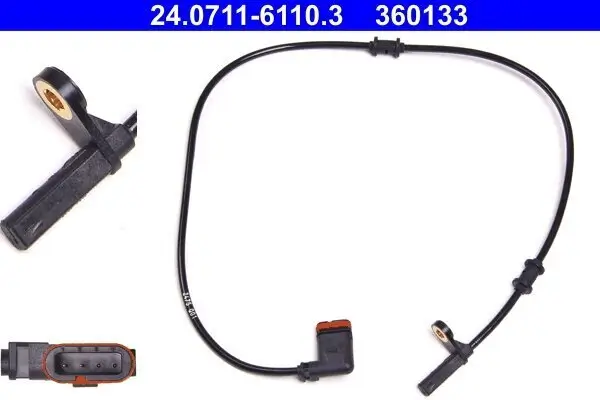 Sensor, Raddrehzahl Hinterachse links ATE 24.0711-6110.3