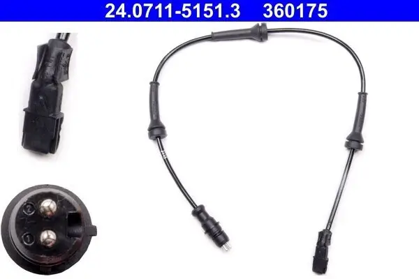 Sensor, Raddrehzahl Vorderachse ATE 24.0711-5151.3