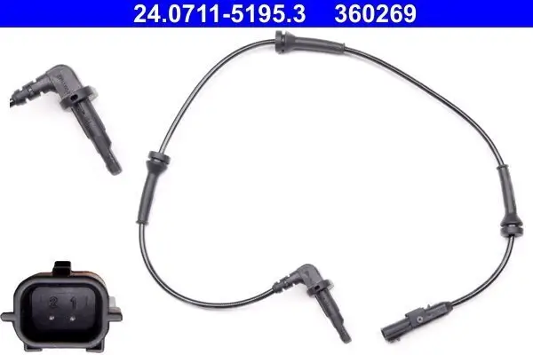 Sensor, Raddrehzahl Vorderachse rechts ATE 24.0711-5195.3