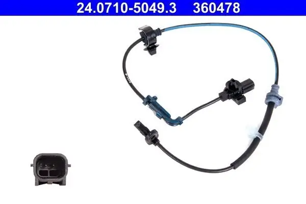 Sensor, Raddrehzahl Vorderachse links ATE 24.0710-5049.3