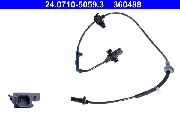 Sensor, Raddrehzahl Vorderachse rechts ATE 24.0710-5059.3