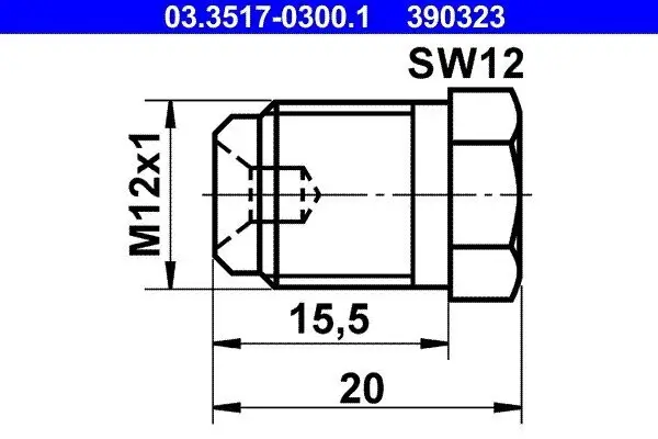 Verschlussschraube, Hauptbremszylinder ATE 03.3517-0300.1