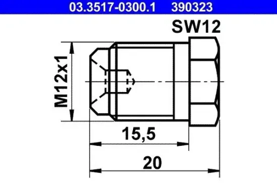 Verschlussschraube, Hauptbremszylinder ATE 03.3517-0300.1 Bild Verschlussschraube, Hauptbremszylinder ATE 03.3517-0300.1