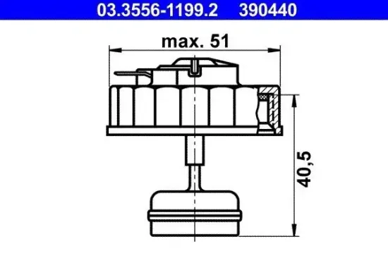 Verschluss, Bremsflüssigkeitsbehälter ATE 03.3556-1199.2 Bild Verschluss, Bremsflüssigkeitsbehälter ATE 03.3556-1199.2