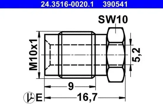 Überwurfschraube ATE 24.3516-0020.1 Bild Überwurfschraube ATE 24.3516-0020.1